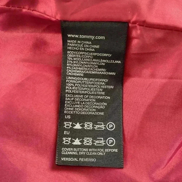 Tommy Hilfiger Gray Wool Double-Breasted Peacoat Women's Size Large Wool Blend - Picture 9 of 10